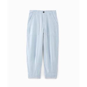 Everlane The Utility Barrel Leg Pant in Buttersoft Chambray Light Blue size 4